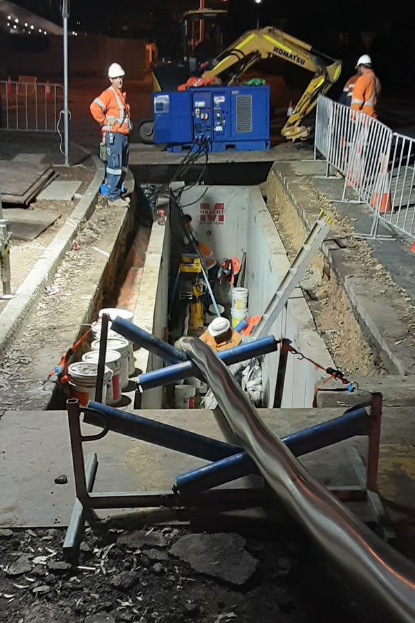 Cable pit construction in Sydney